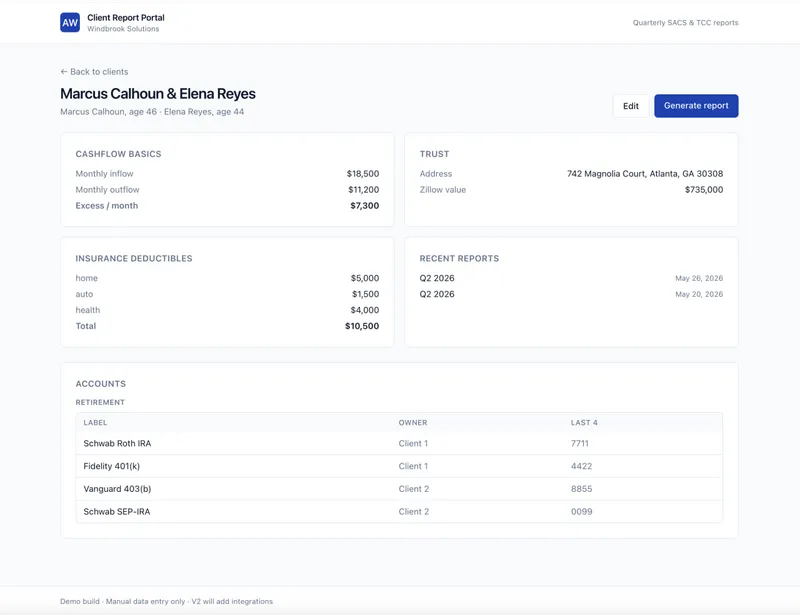 Client Report Portal