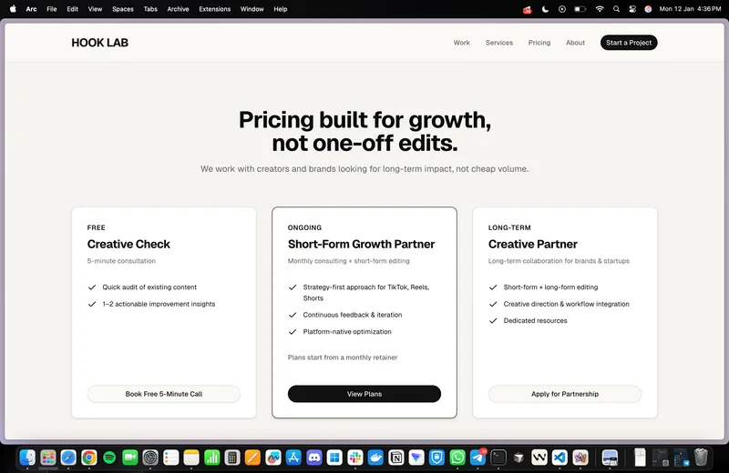 Hook Lab — Agency Site — screenshot 4 of 4