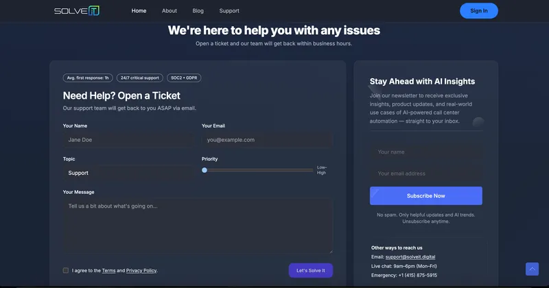SolveIT — AI Call Center — screenshot 3 of 4